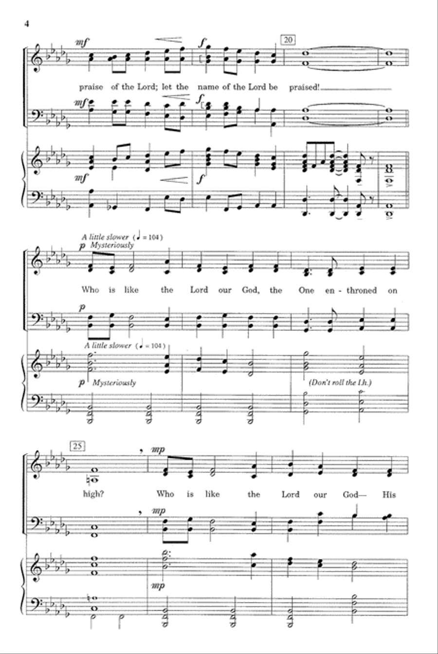 Let the Name of the Lord Be Praised 4-Part scores gallery preview page 5