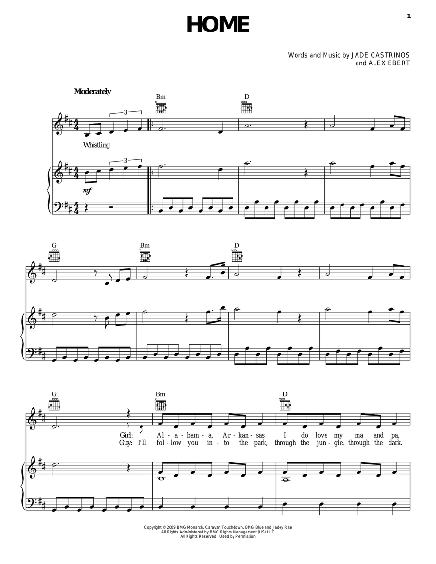 Home Home Acoustic Guitar scores gallery preview page 1
