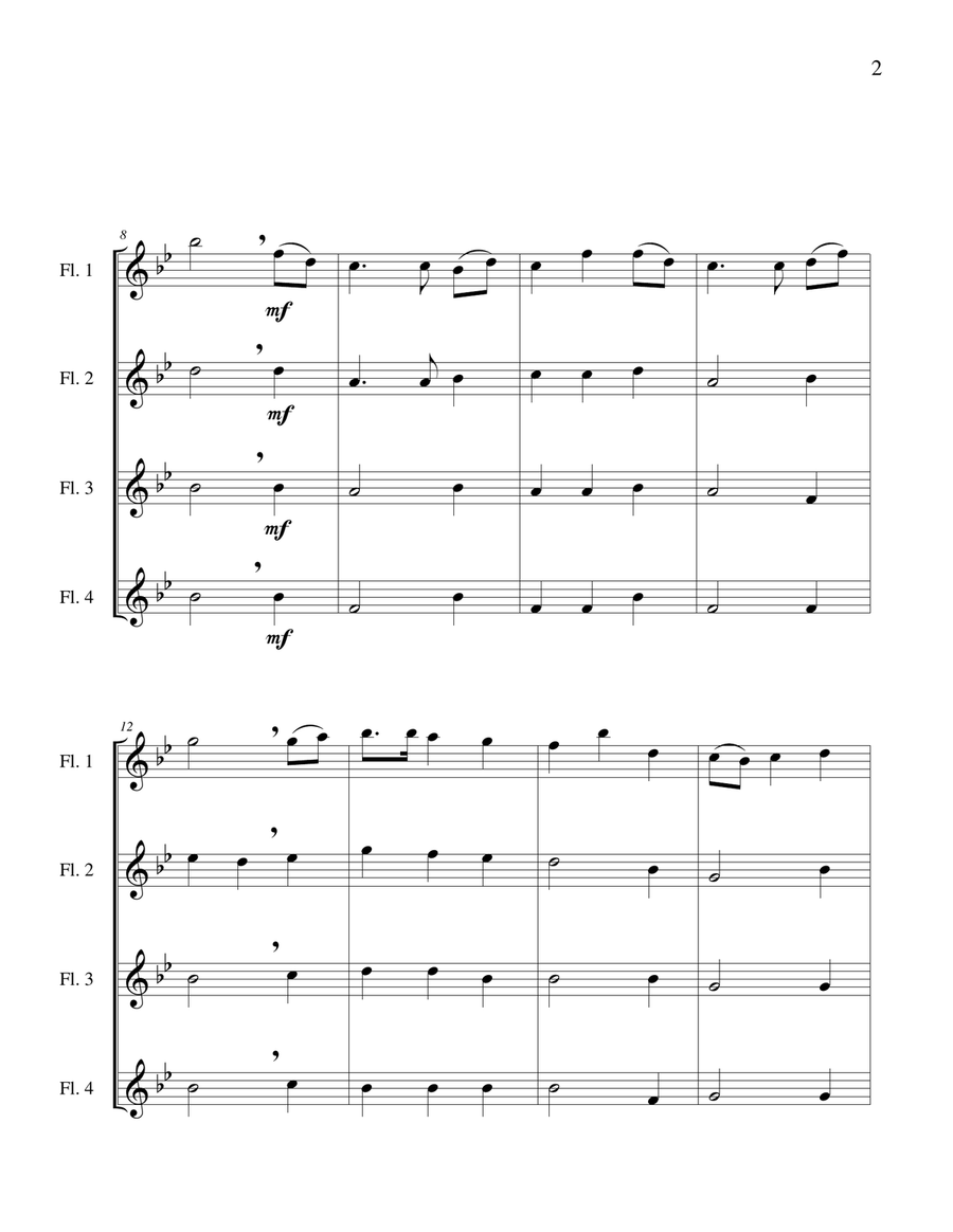 Jupiter Theme - Flute Quartet Flute Quartet scores gallery preview page 4