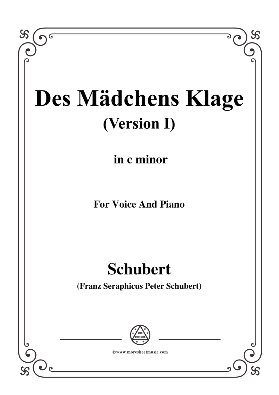 Schubert-Des Mädchens Klage(Version I),in c minor,D.6,for Voice and Piano