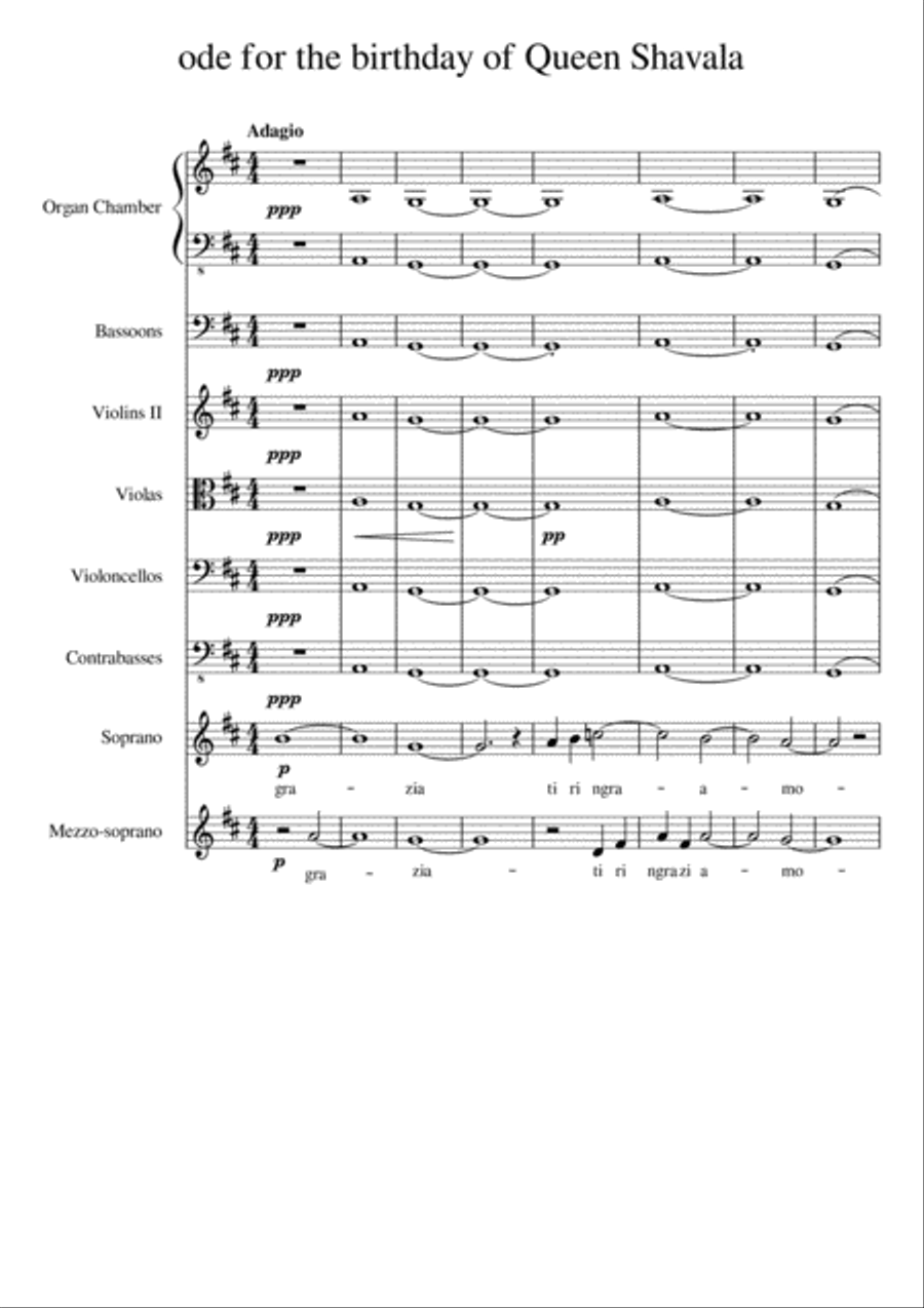 ode for the birthday of queen Shavala Large Ensemble scores gallery preview page 1
