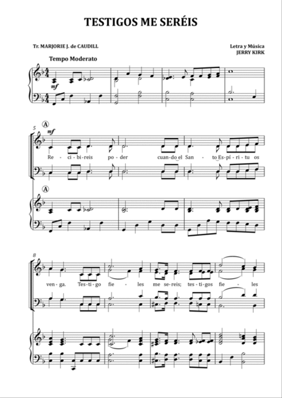 Teestigos me sereis Satb 4-Part scores gallery preview page 2