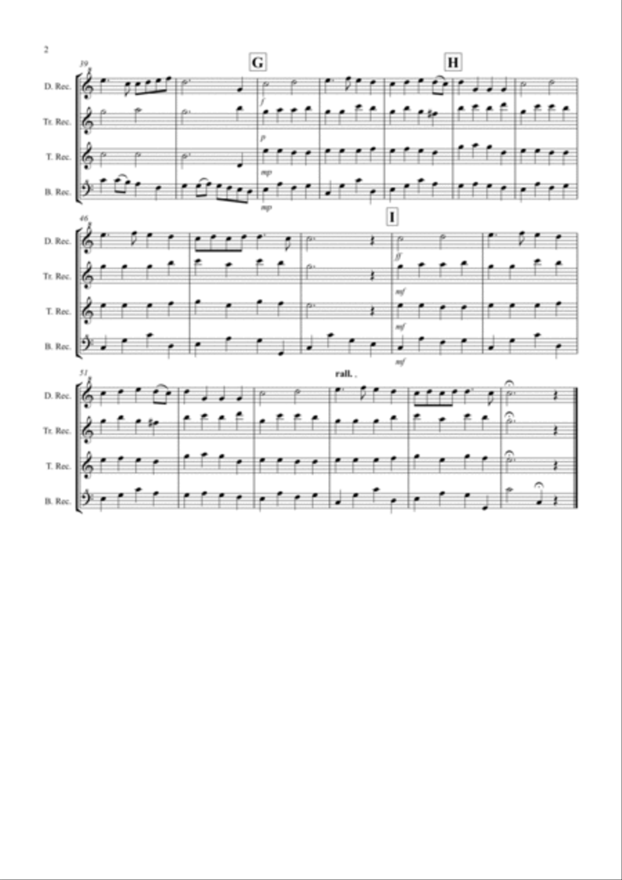 Trumpet Voluntary for Recorder Quartet Recorder scores gallery preview page 2