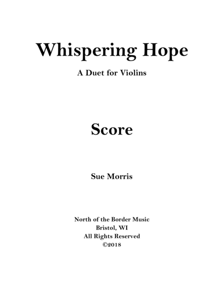 Whispering Hope: A Duet for Violins image number null