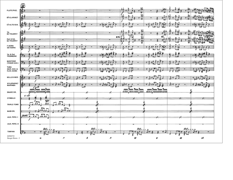 Boogie Down - Conductor Score (Full Score) Marching Band scores gallery preview page 3