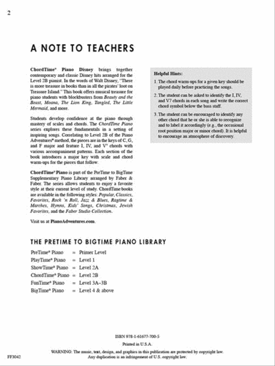 ChordTime® Piano Disney Piano Method scores gallery preview page 2