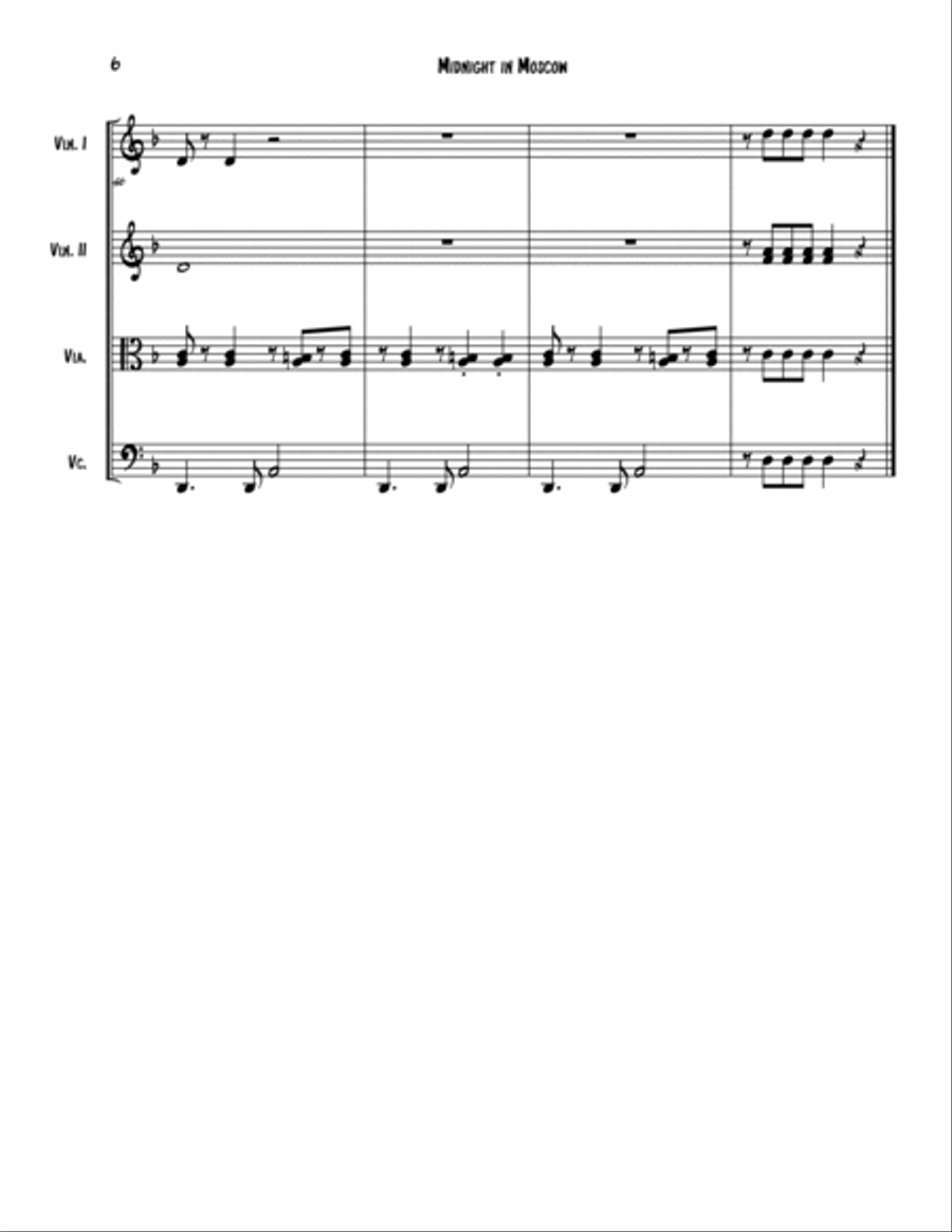 midnight in Moscow midnight in Moscow String Quartet scores gallery preview page 6