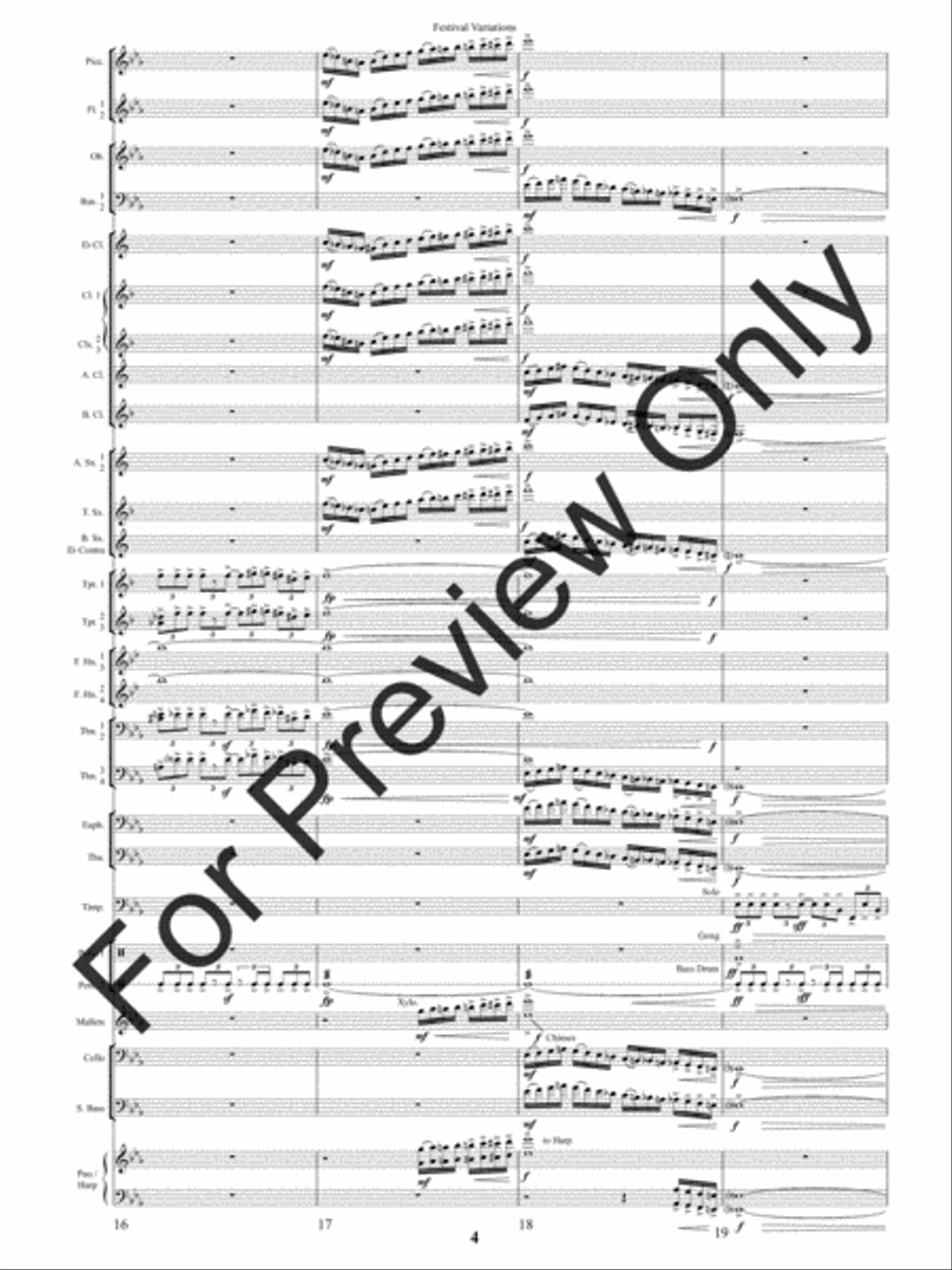 Festival Variations (Score) Concert Band scores gallery preview page 7