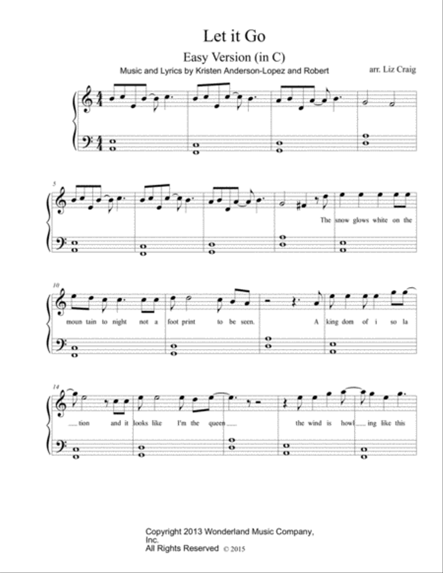 Let It Go (from Frozen) by Idina Menzel Voice - Digital Sheet Music