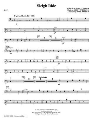 Sleigh Ride (arr. Mark Brymer) - Bass
