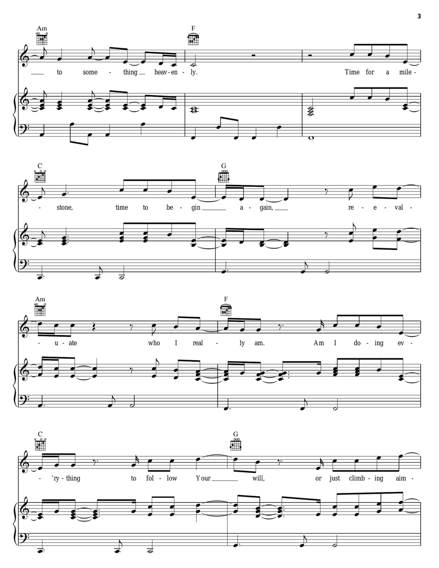 Whatever You're Doing (Something Heavenly) Piano, Vocal, Guitar scores gallery preview page 3
