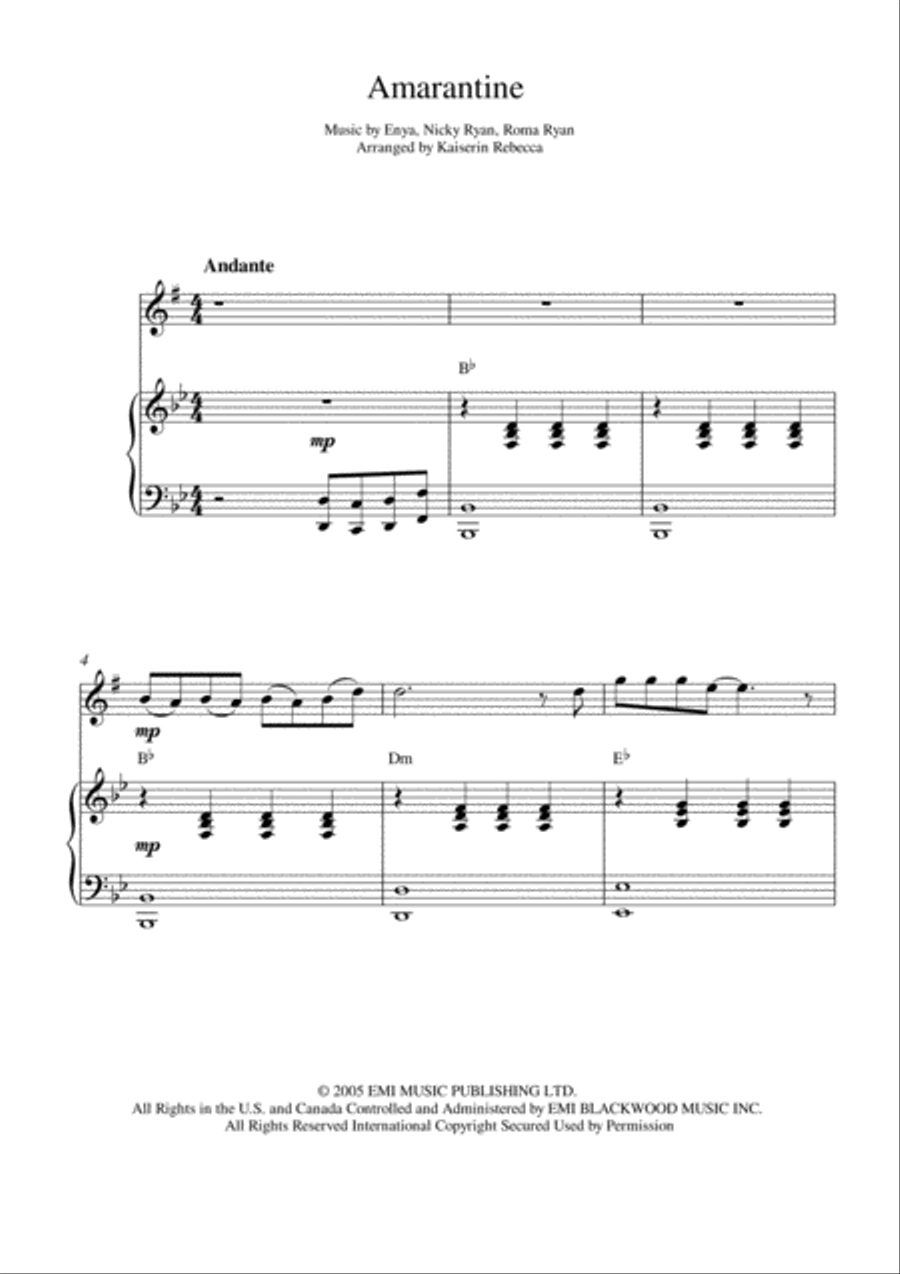 Amarantine Alto Saxophone scores gallery preview page 1