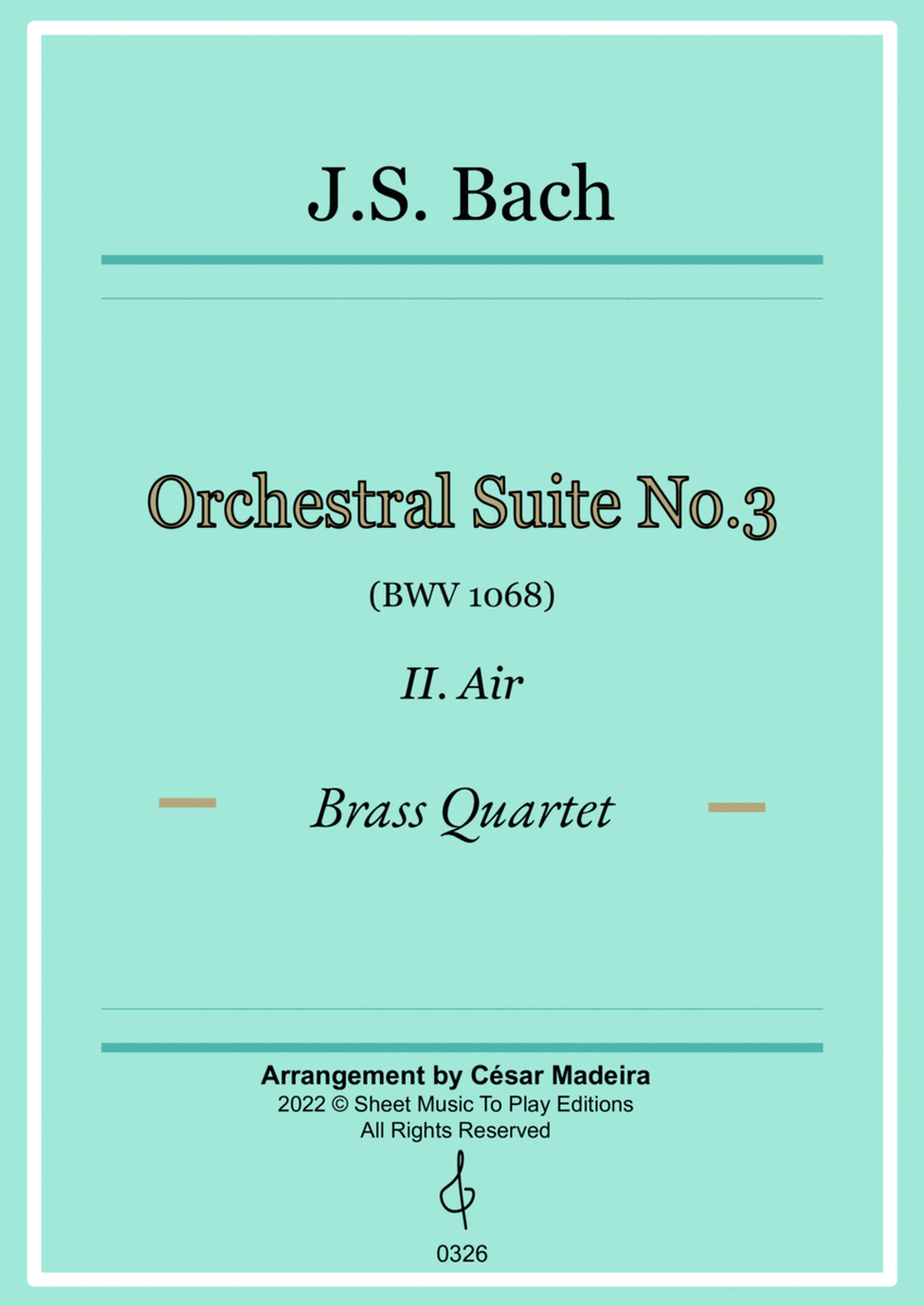 Air on G String - Brass Quartet (Full Score) - Score Only image number null