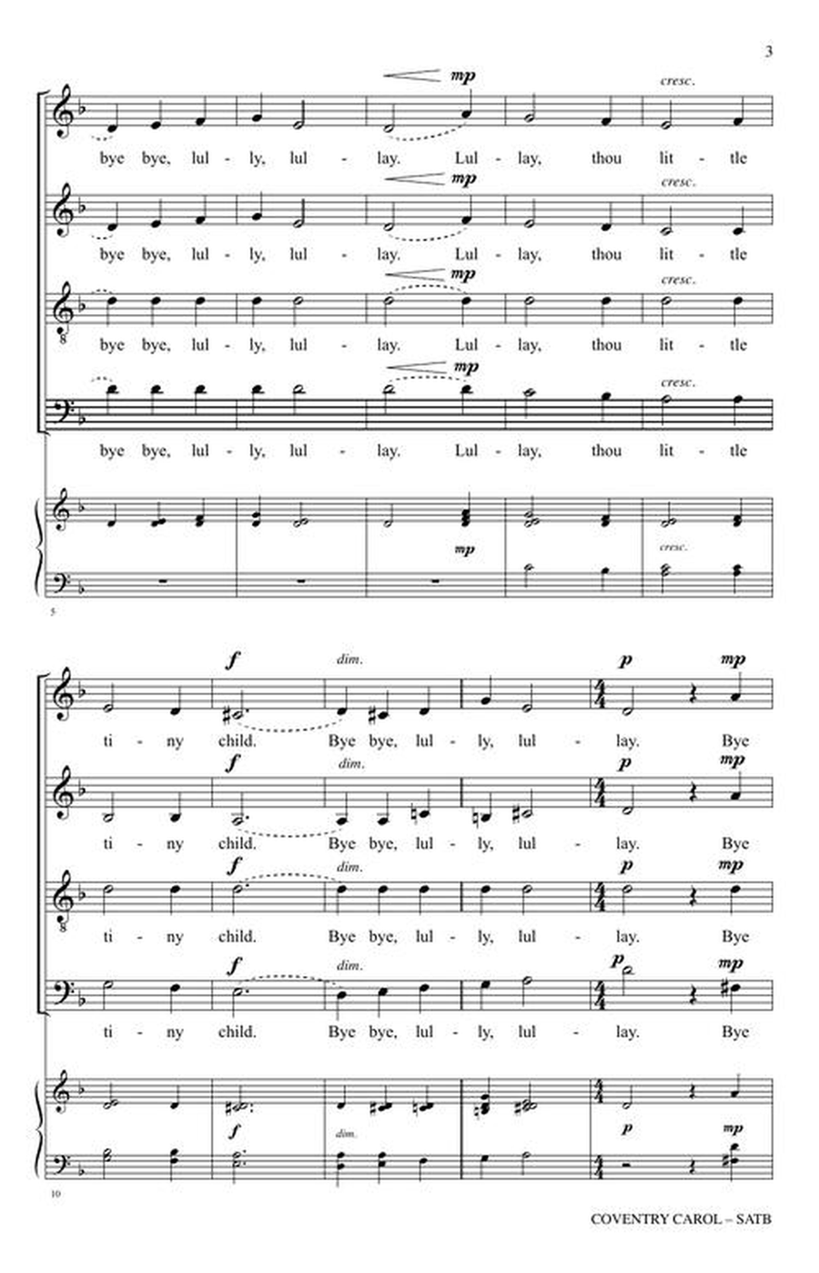 Coventry Carol Coventry Carol 4-Part scores gallery preview page 4
