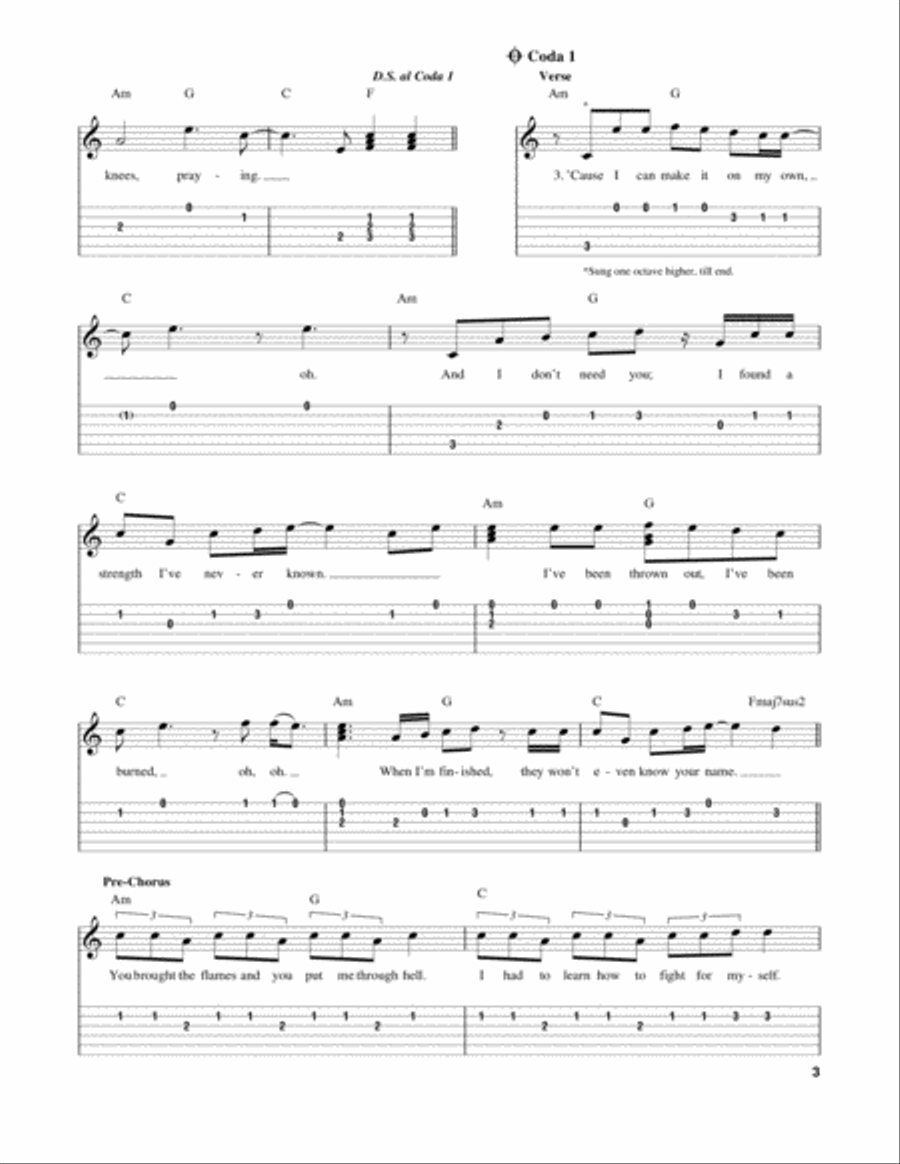 Praying Acoustic Guitar scores gallery preview page 3