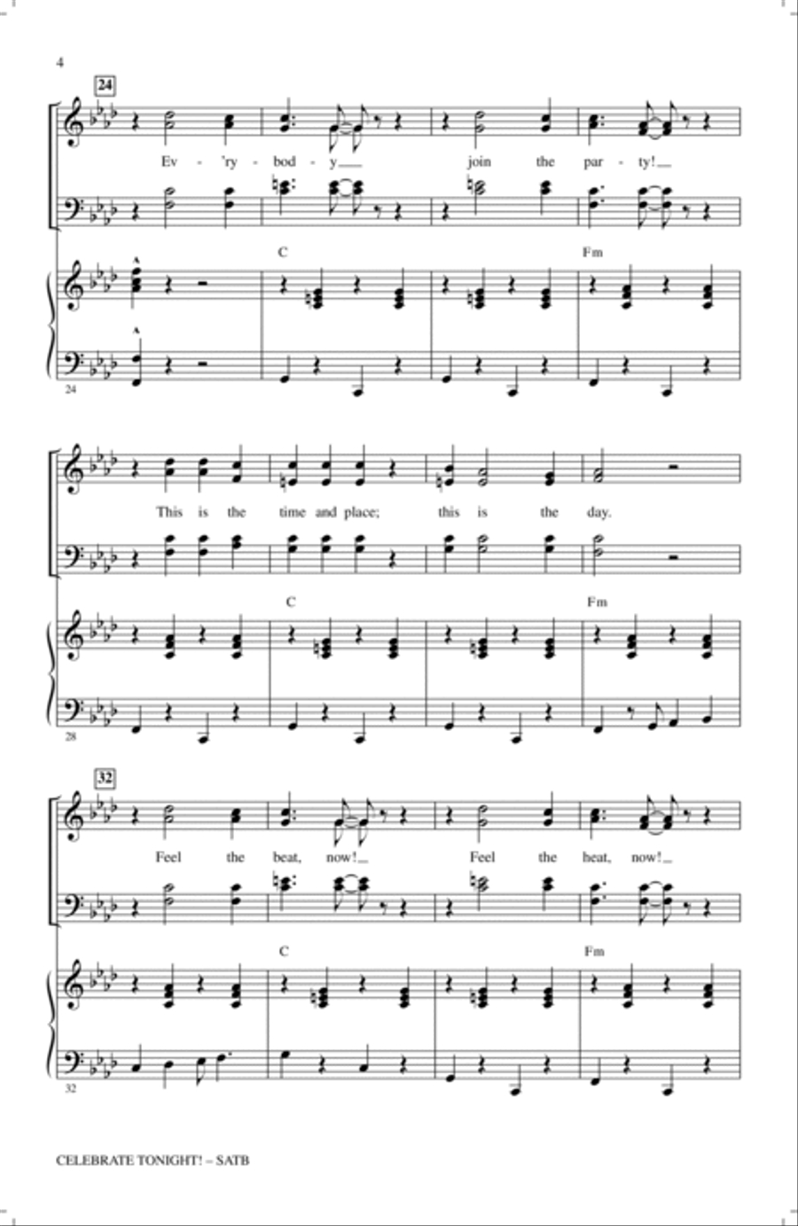 Celebrate Tonight! 4-Part scores gallery preview page 3