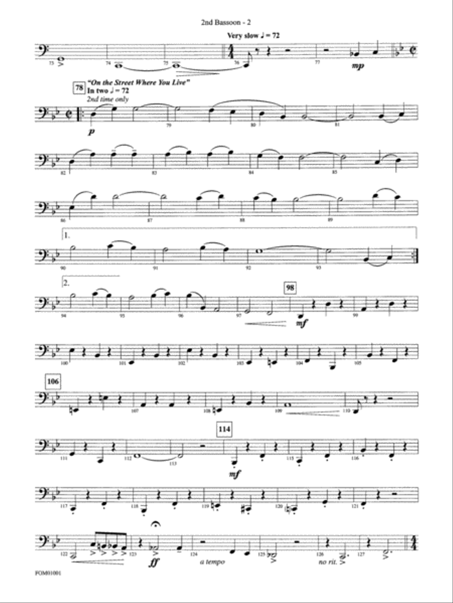 My Fair Lady (Medley): 2nd Bassoon Full Orchestra scores gallery preview page 2