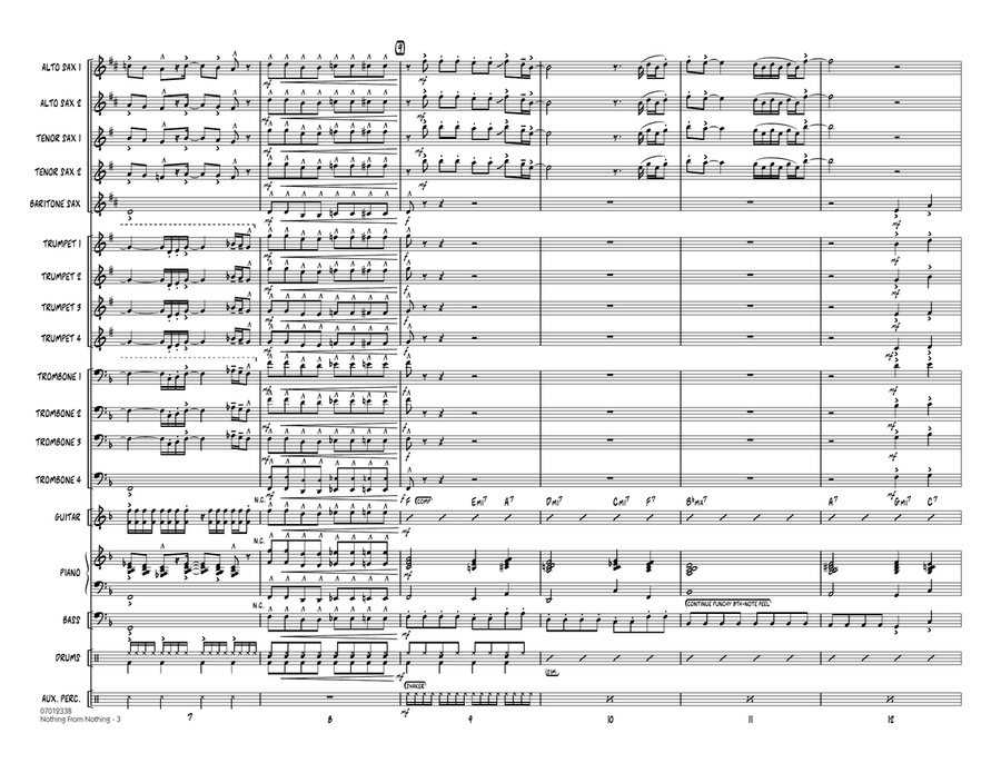 Nothing from Nothing - Conductor Score (Full Score) Jazz Ensemble scores gallery preview page 3