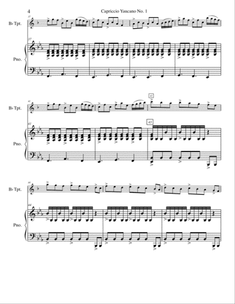 Capriccio Yaucano No. 1 Trumpet Solo scores gallery preview page 5
