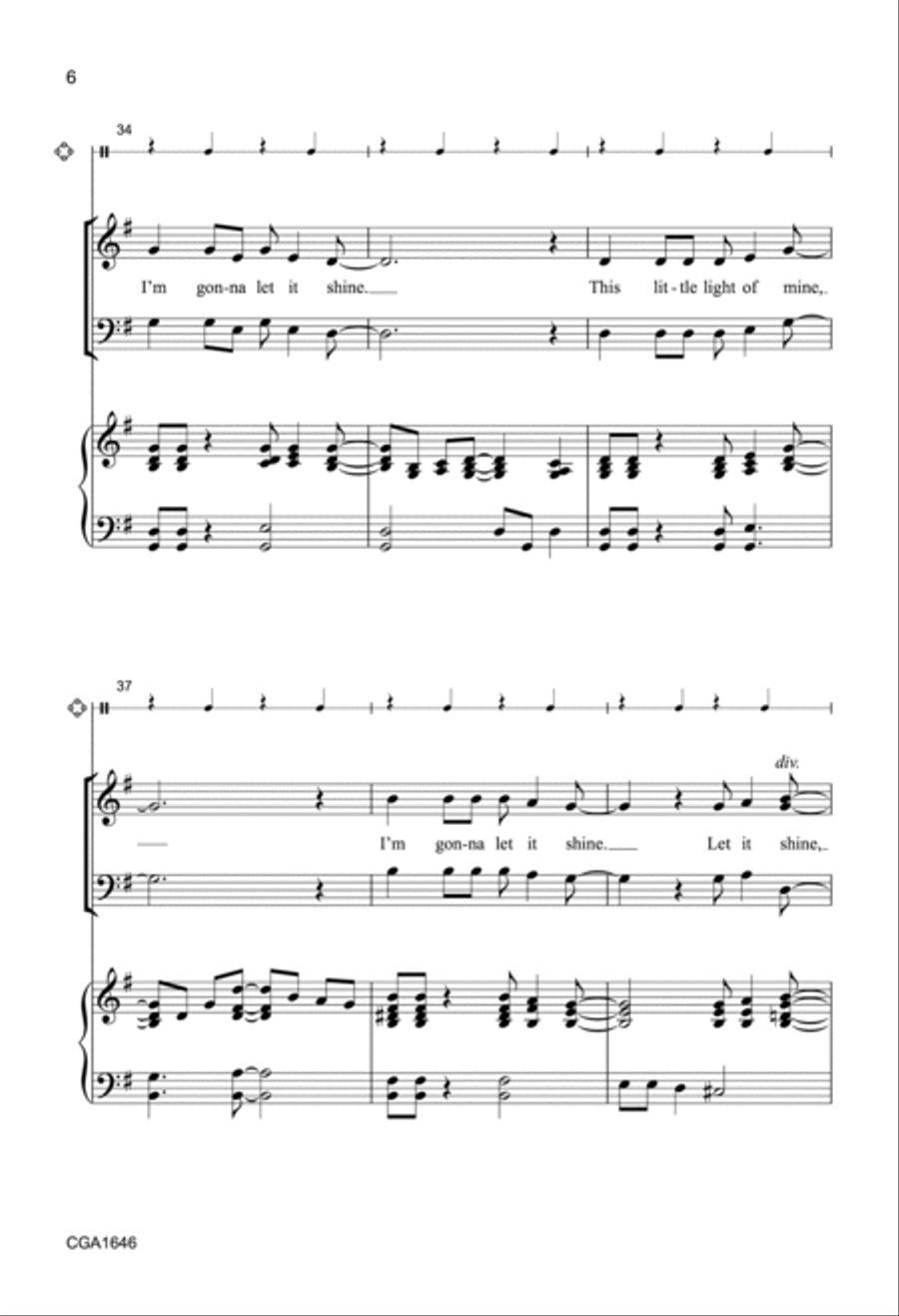 This Little Light of Mine - SAB 4-Part scores gallery preview page 6