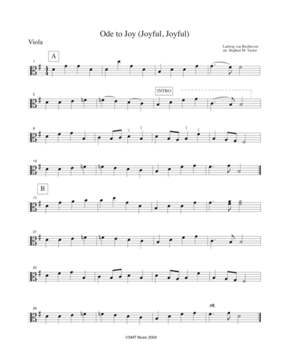 Ode to Joy (Joyful, Joyful) for string quartet with opt. Trumpet image number null