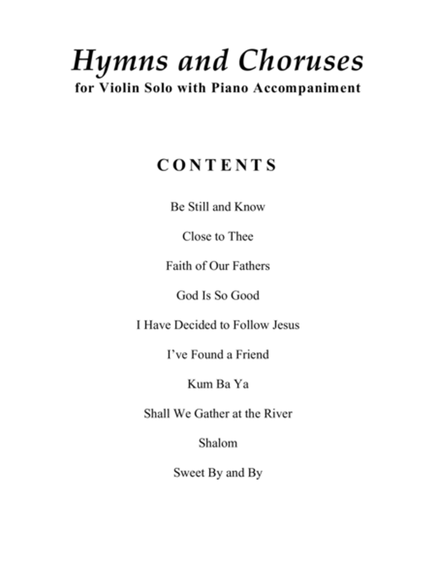 Hymns and Choruses (A Collection of 10 Easy Violin Solos with Piano Accompaniment) image number null