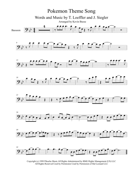 Pokemon Theme Song - Bassoon image number null
