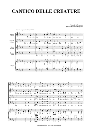 CANTICO DELLE CREATURE - Tagliabue - Lyrics: Saint Francis of Assisi - Double Canon for SATB Choir