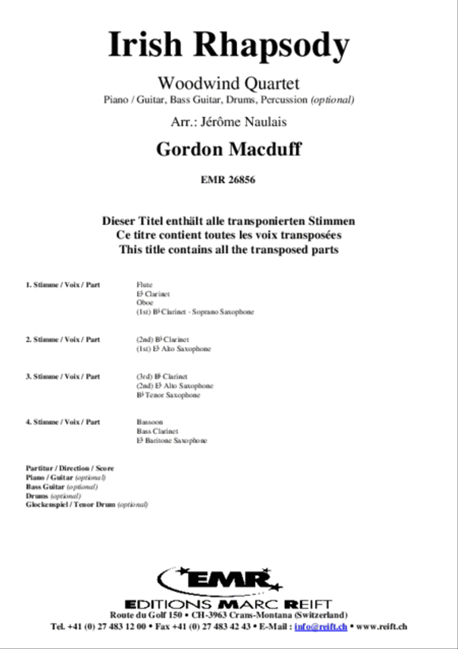 Irish Rhapsody Woodwind Quartet scores gallery preview page 2