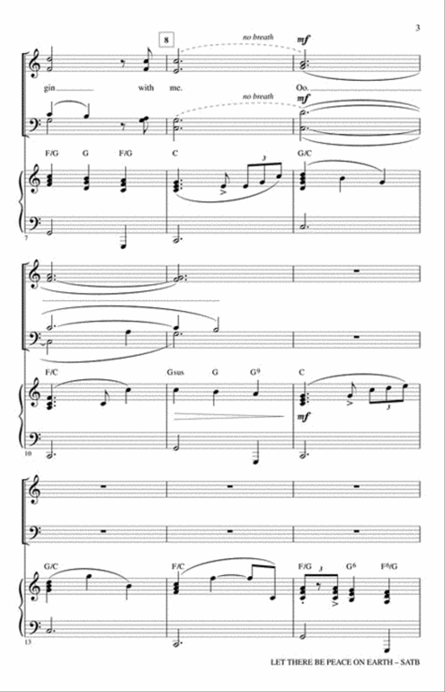 Let There Be Peace on Earth 4-Part scores gallery preview page 3