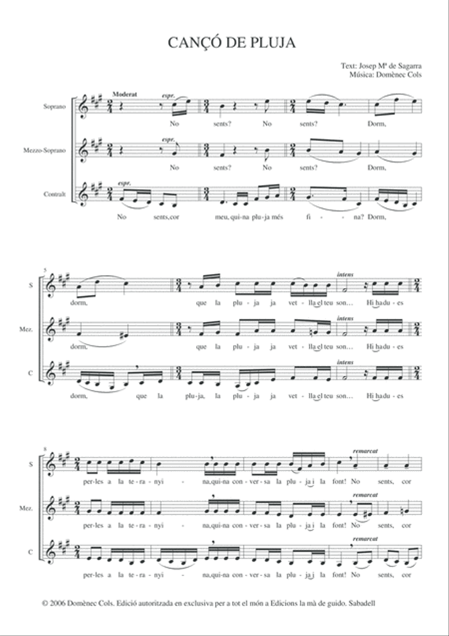 Cançó de pluja Cançó de pluja SSA scores gallery preview page 6