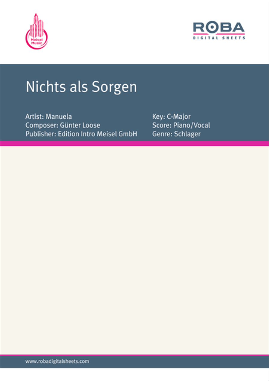 Nichts als Sorgen Piano, Vocal scores gallery preview page 1