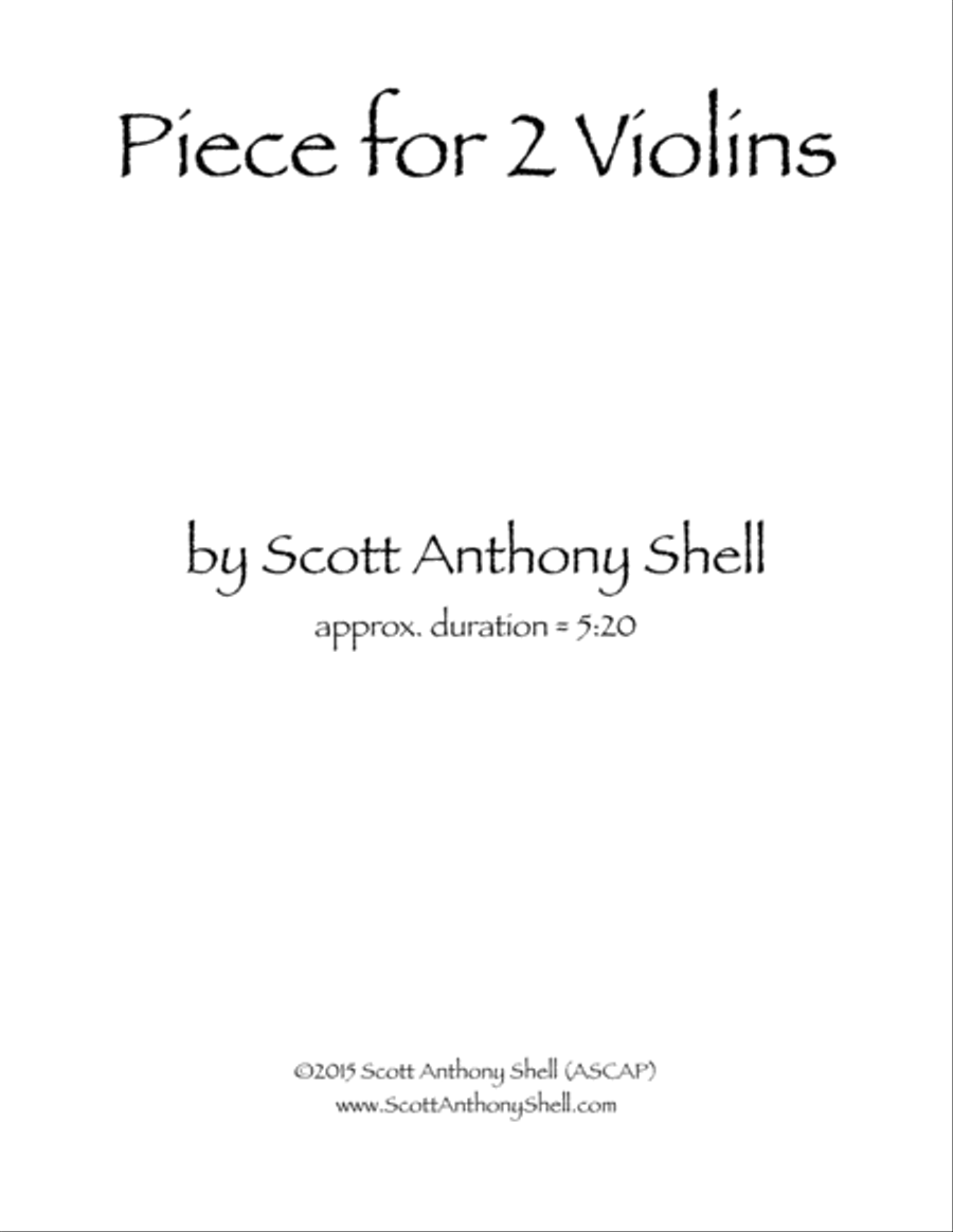 Piece for 2 Violins Piece for 2 Violins String Duet scores gallery preview page 1