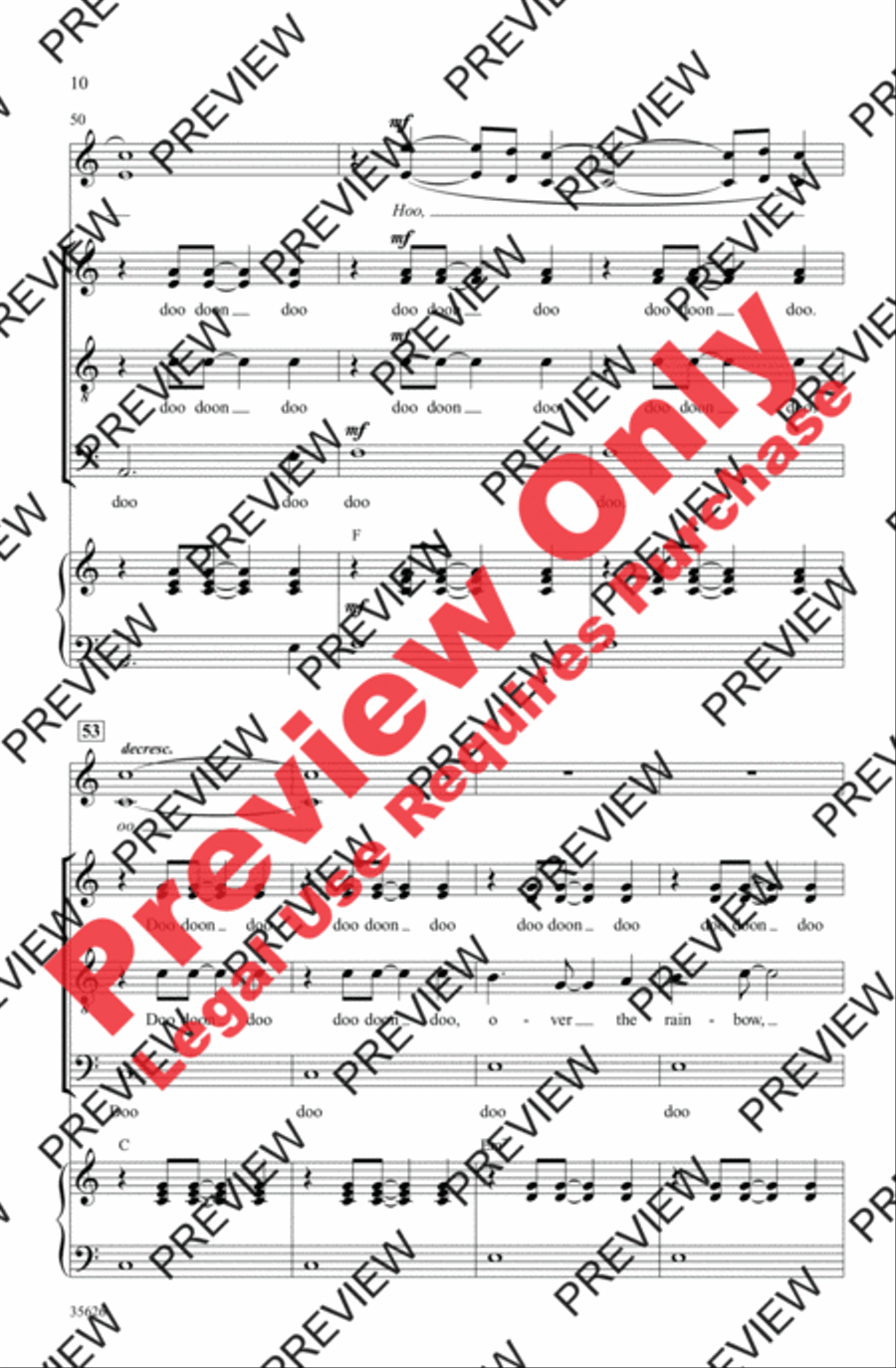 Over the Rainbow 4-Part scores gallery preview page 10