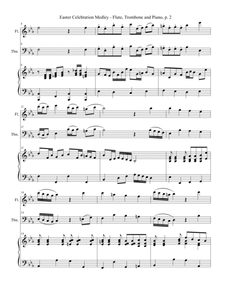 EASTER CELEBRATION MEDLEY (for Flute, Trombone and Piano with Instrument Parts) image number null
