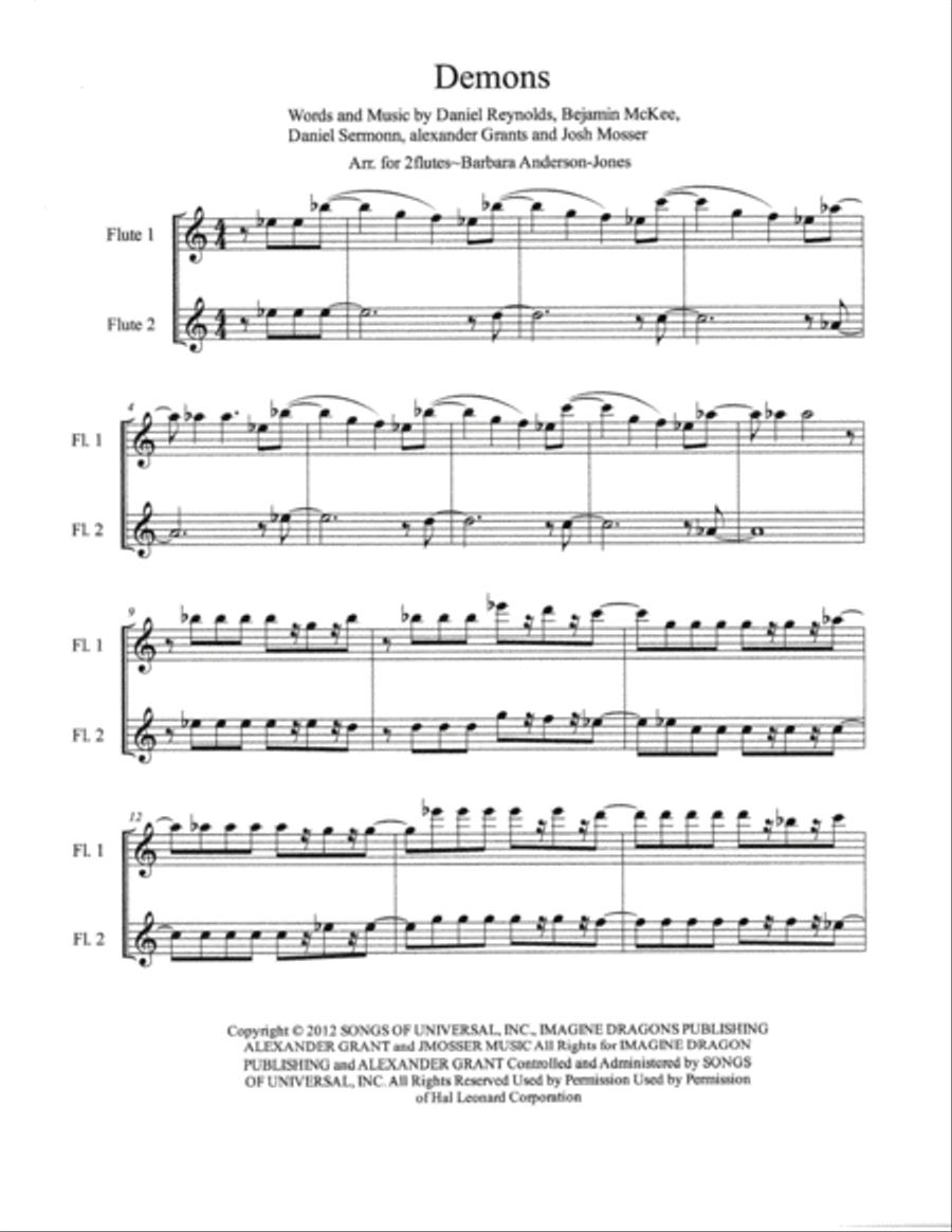 Demons Flute Duet scores gallery preview page 2