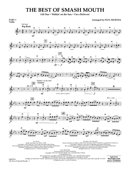 The Best of Smash Mouth (arr. Paul Murtha) - Pt.1 - Violin