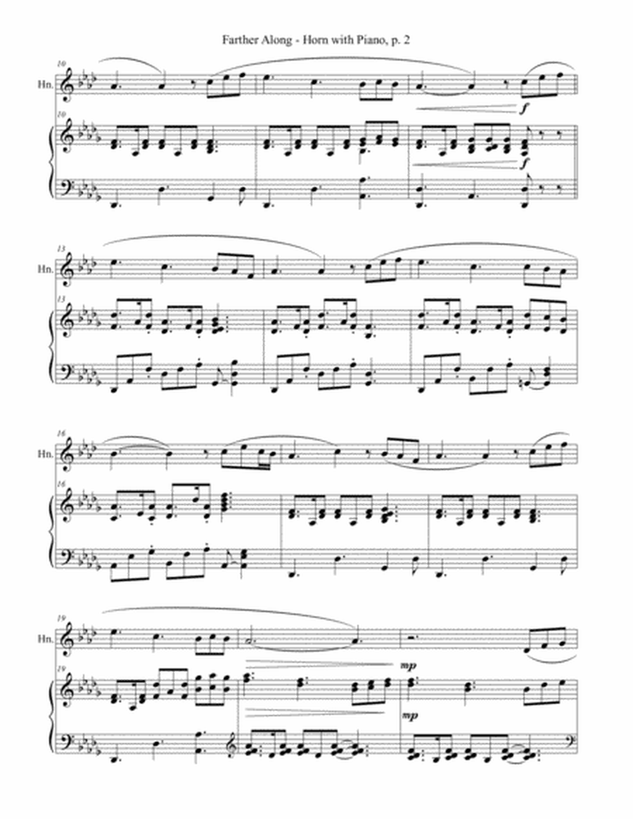 3 GREAT GOSPEL SONGS (for Horn in F with Piano - Instrument Part included) image number null