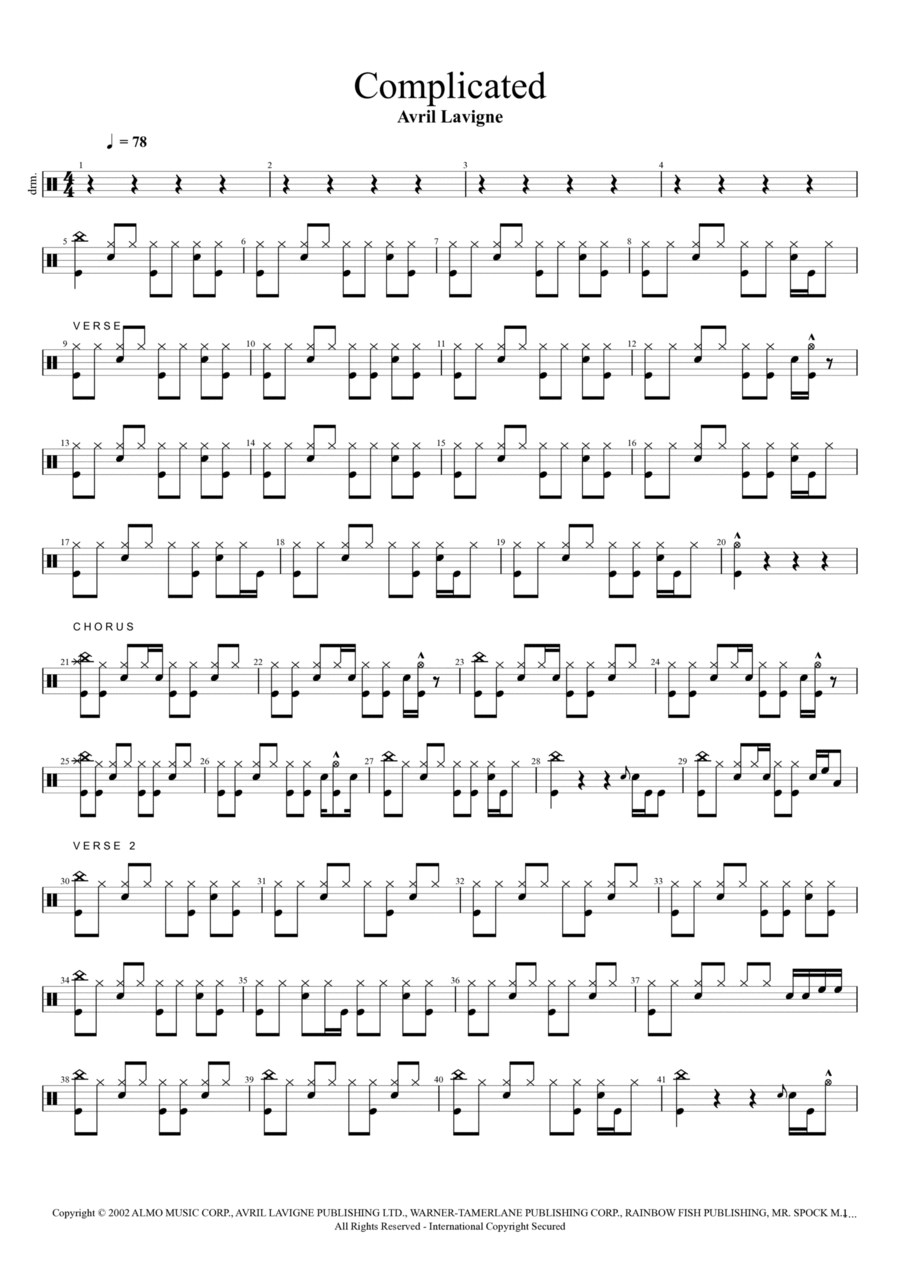 Complicated Drum Set scores gallery preview page 1