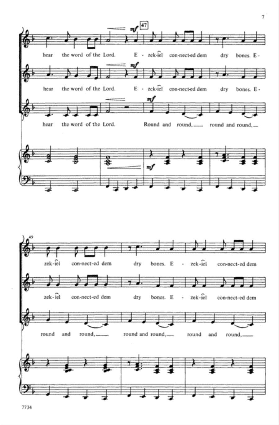 Walk Dem Bones! Choir scores gallery preview page 5