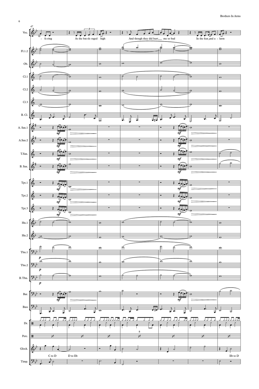 Brothers In Arms Concert Band scores gallery preview page 6