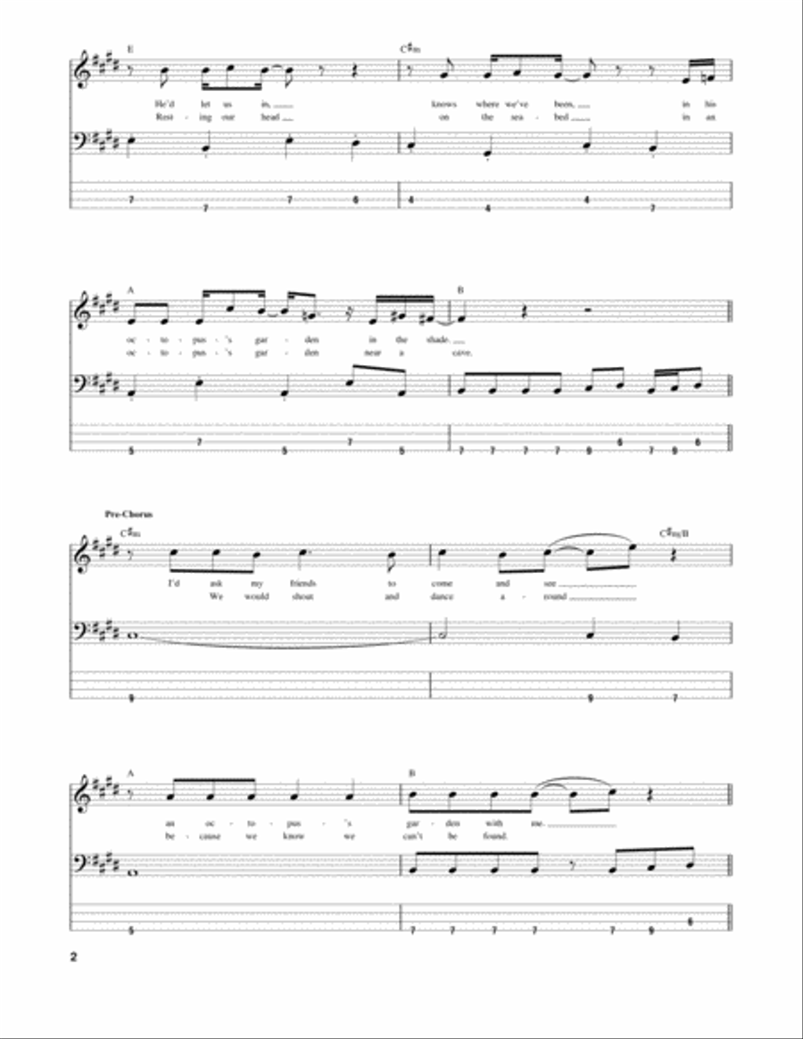 Octopus's Garden Guitar Tablature scores gallery preview page 2