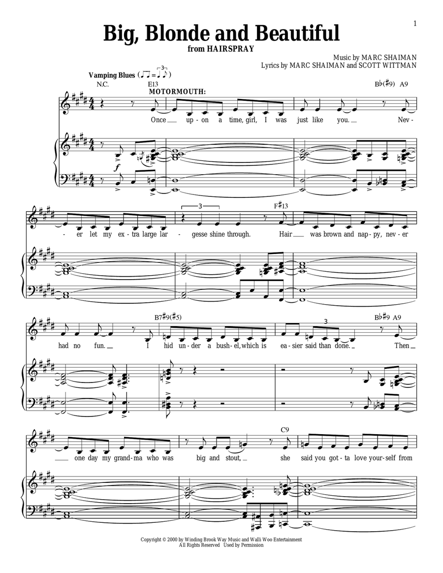 Big, Blonde And Beautiful Voice scores gallery preview page 1