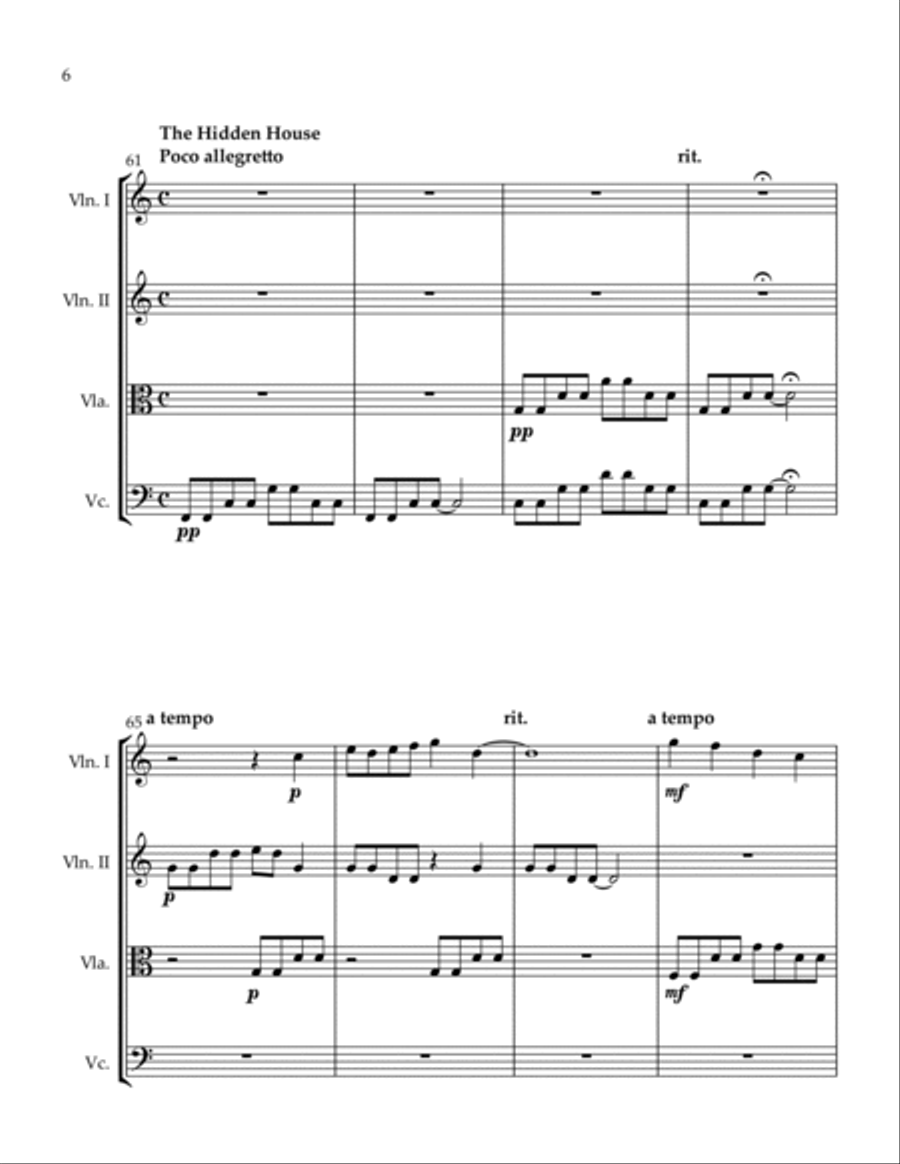 3 Quartets Young Love The Hidden House At Parting String Quartet scores gallery preview page 6