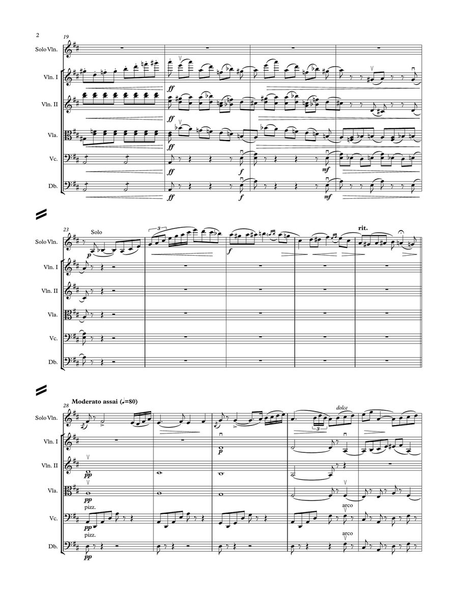 Tchaikovsky Violin Concerto - 1st Movement - Solo Violin and String Orchestra String Orchestra scores gallery preview page 2