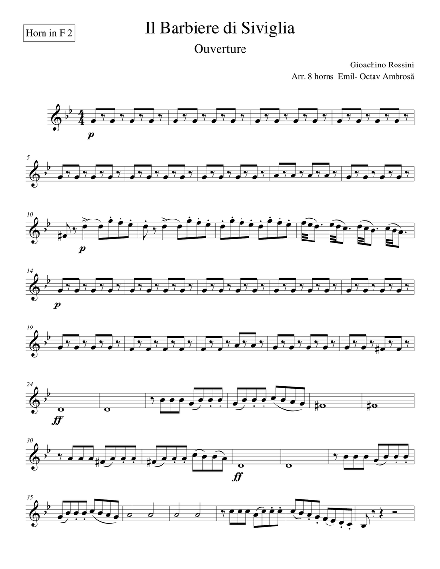 Il Barbiere di Siviglia ( Ouverture ) Brass Ensemble scores gallery preview page 4