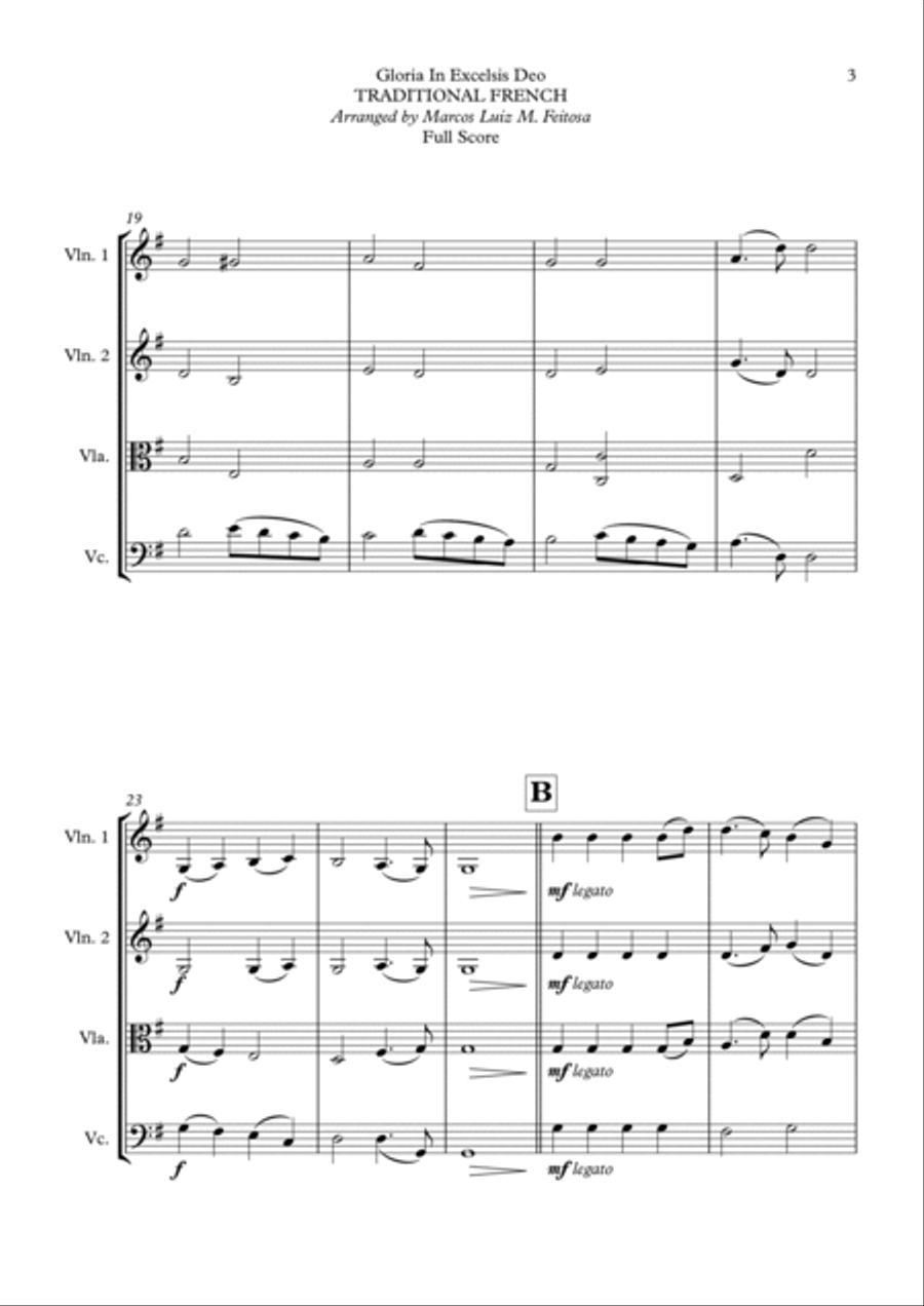 Gloria In Excelsis Deo - String Quartet String Quartet scores gallery preview page 5