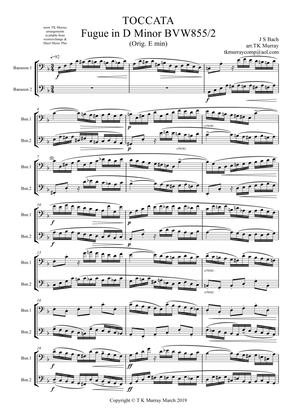 Bach - Toccata - Fugue in E minor BWV855 - 2 Bassoons, Basson Duo