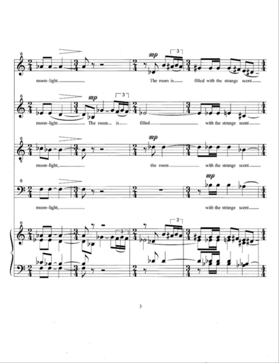 Three Poems by Amy Lowell (2018) 4-Part scores gallery preview page 5