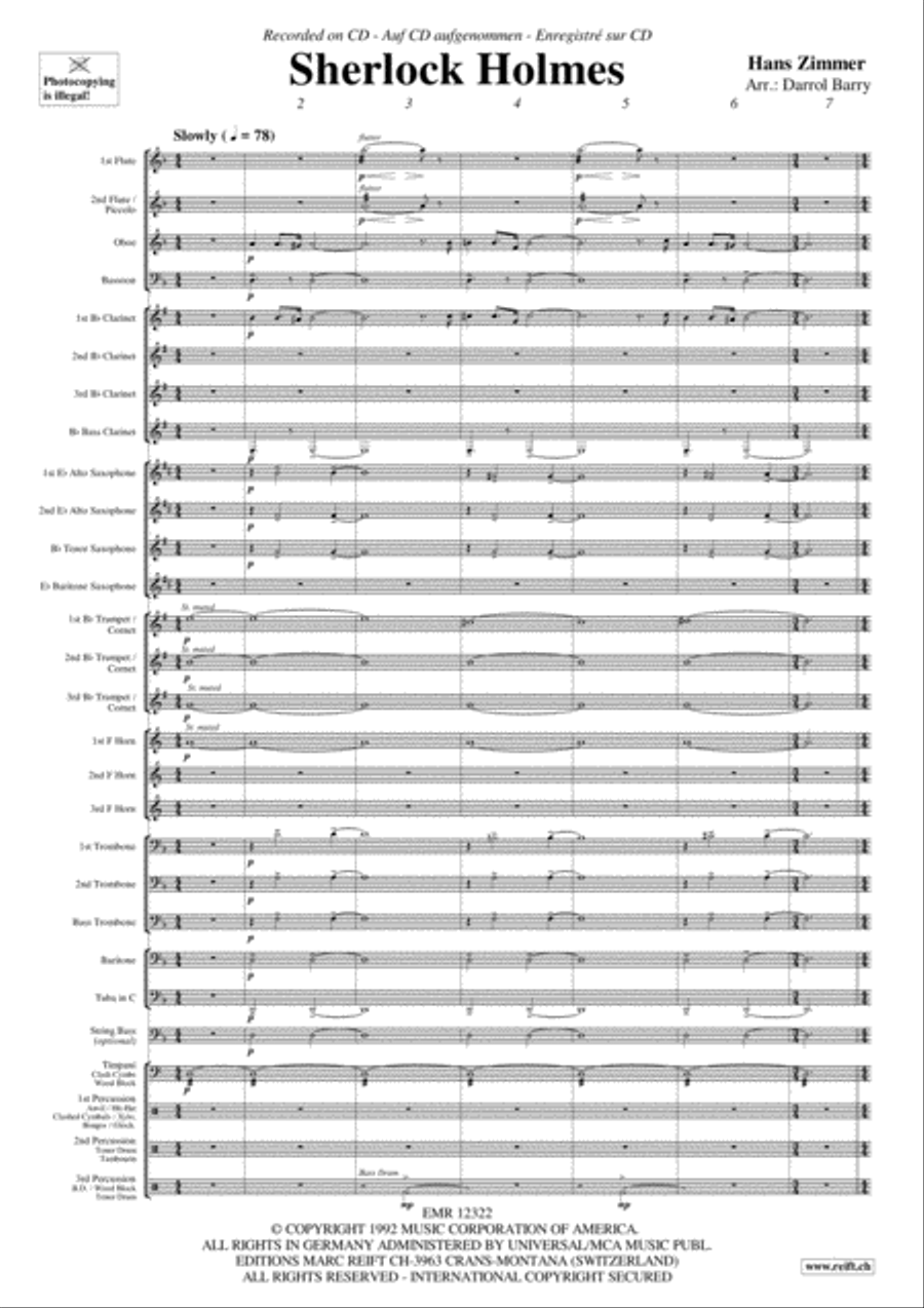 Sherlock Holmes Concert Band scores gallery preview page 3